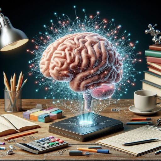 A 3d photo of brain working in a desk