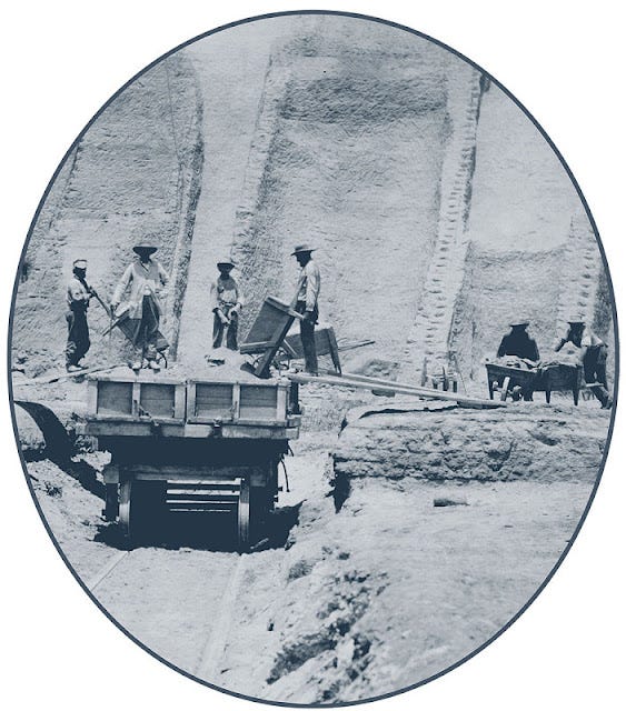 Guano mining from the Gardner book.  1865.