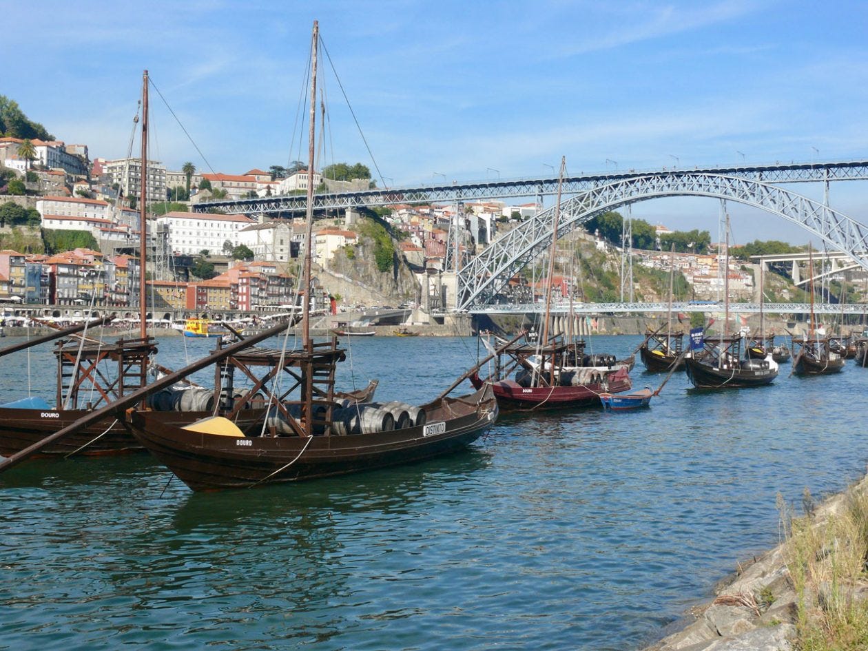 Traditional boats on the Douro in Porto, Portugal