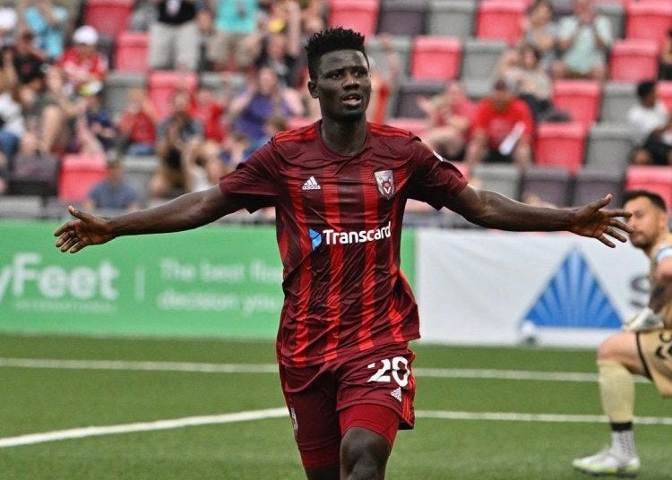 Ghana forward Ropapa Mensah bags for Chattanooga against South Georgia in USL League One