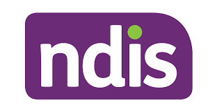 Logo NDIS purple background, white text, green dot