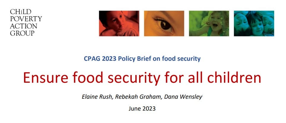 screenshot of title from food security policy brief 