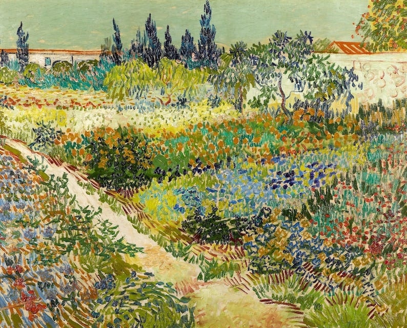 Van Gogh The Garden At Arles 1888 Canvas Print Wall ArtVan image 1