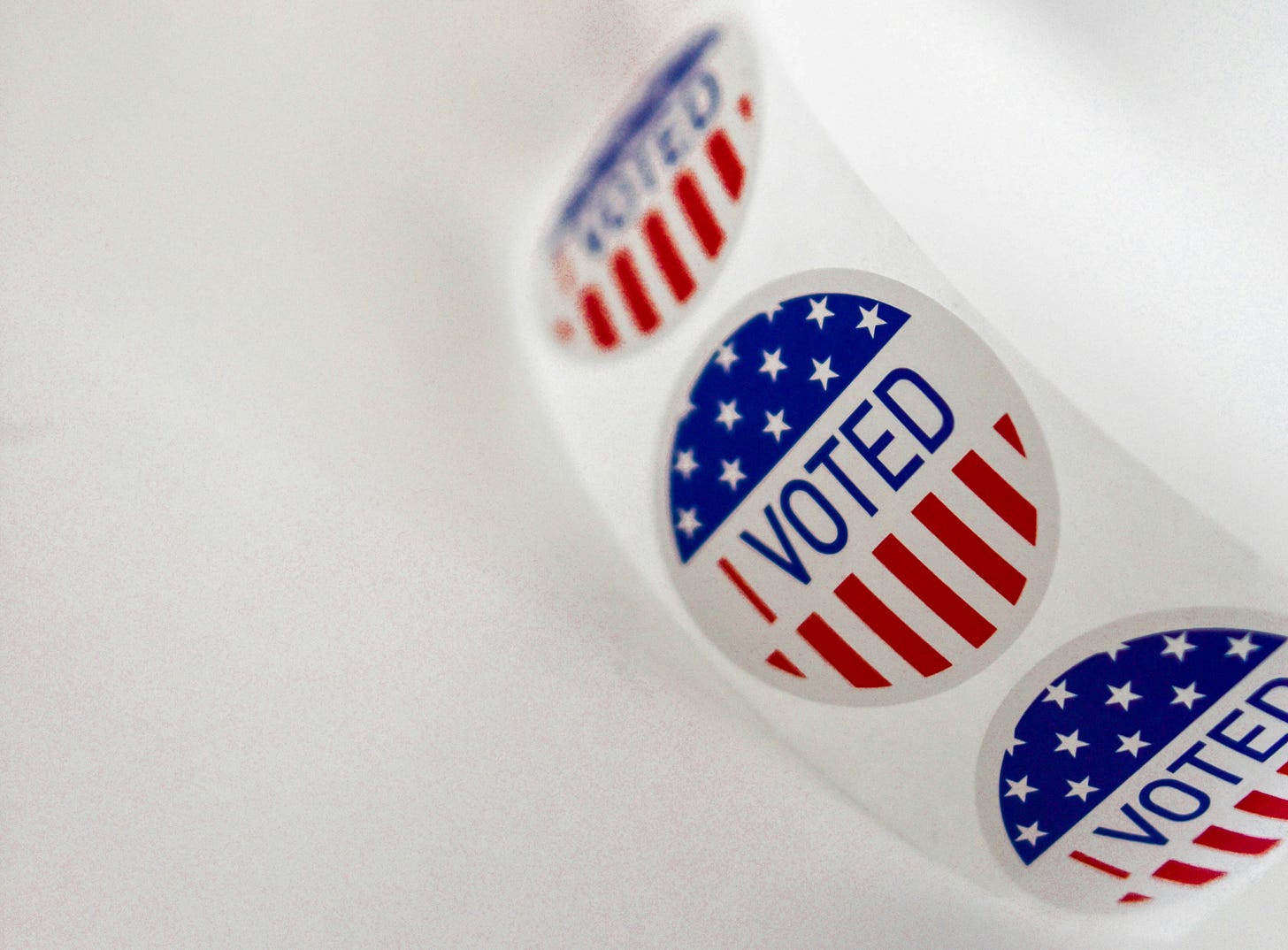 Image of three "I Voted" stickers