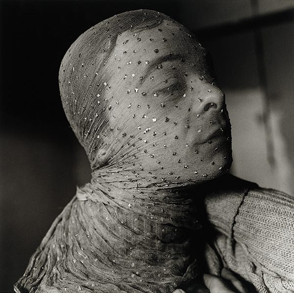 “Gary Indiana Veiled,” 1981, by Peter Hujar © 2022 The Peter Hujar Archive/Artists Rights Society, New York City