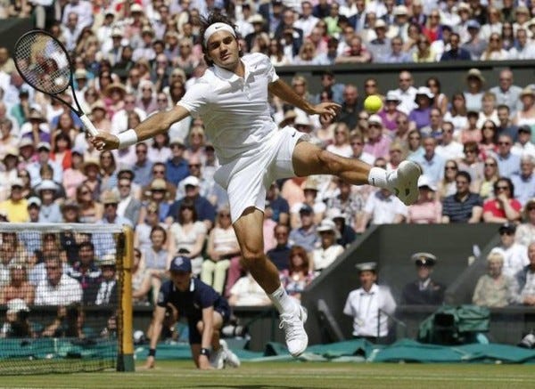 roger federer jumping bulge tennis shots 2015