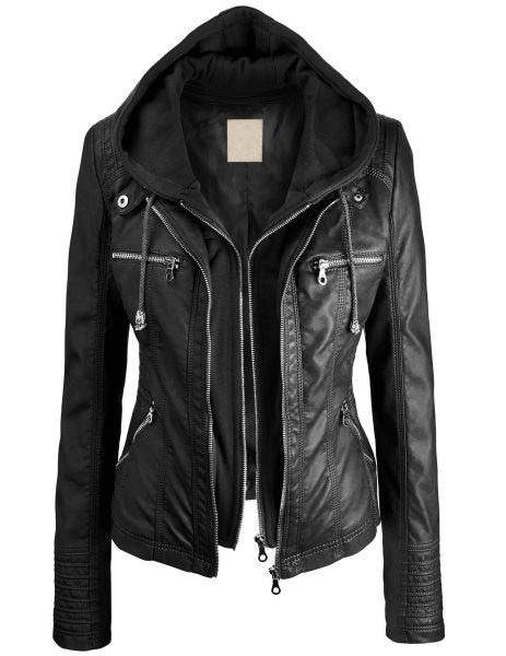 Lock and Love Women's Hooded Faux Leather Moto Biker Jacket 2019 hottest holiday fashion gifts