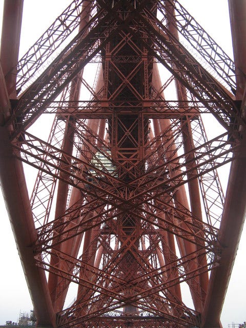 The underbelly of the Forth Bridge