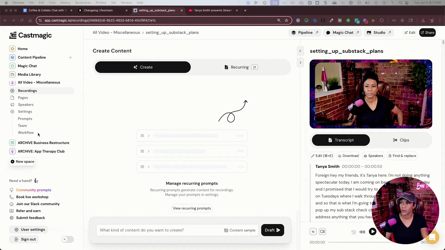 New content layout in Cast Magic