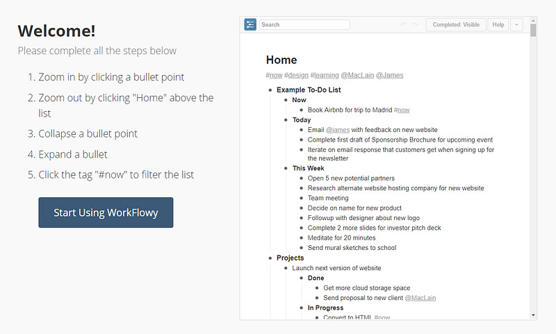 Workflowy — Evernote alternative