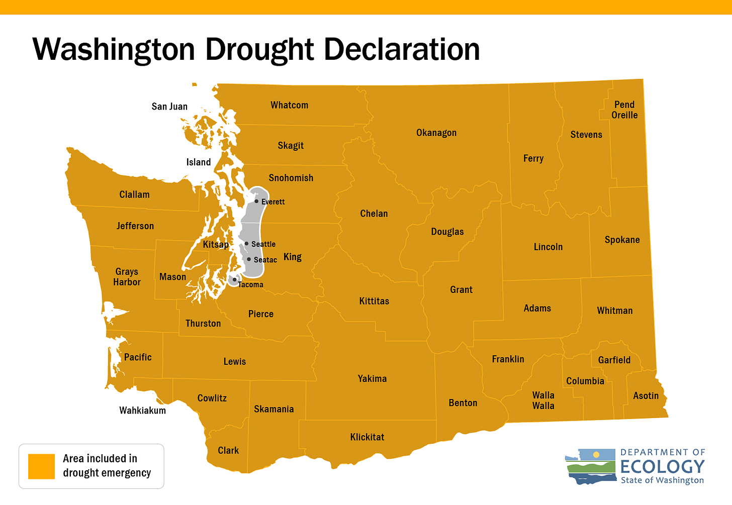 Most of Washington remains under the April 2024 drought declaration