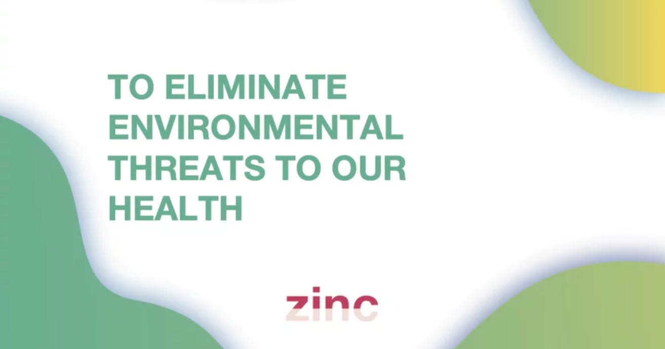 Front cover of Zinc manifesto on eliminating environmental threats to our health