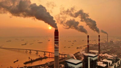 A coal-fired power plant in China's Jiangsu province.