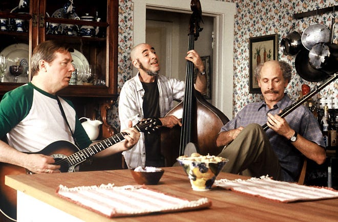 (L-R) The Folksmen of "A Mighty Wind." Michael McKean, Harry Shearer and Christopher Guest.