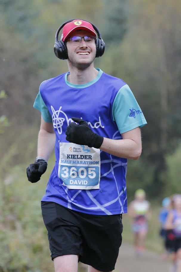 Me running the 2024 Kielder Half Marathon