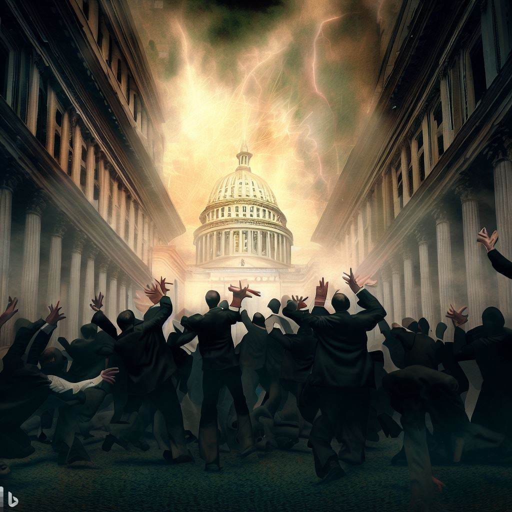 a breach in the debt ceiling produces mass panic in wall street