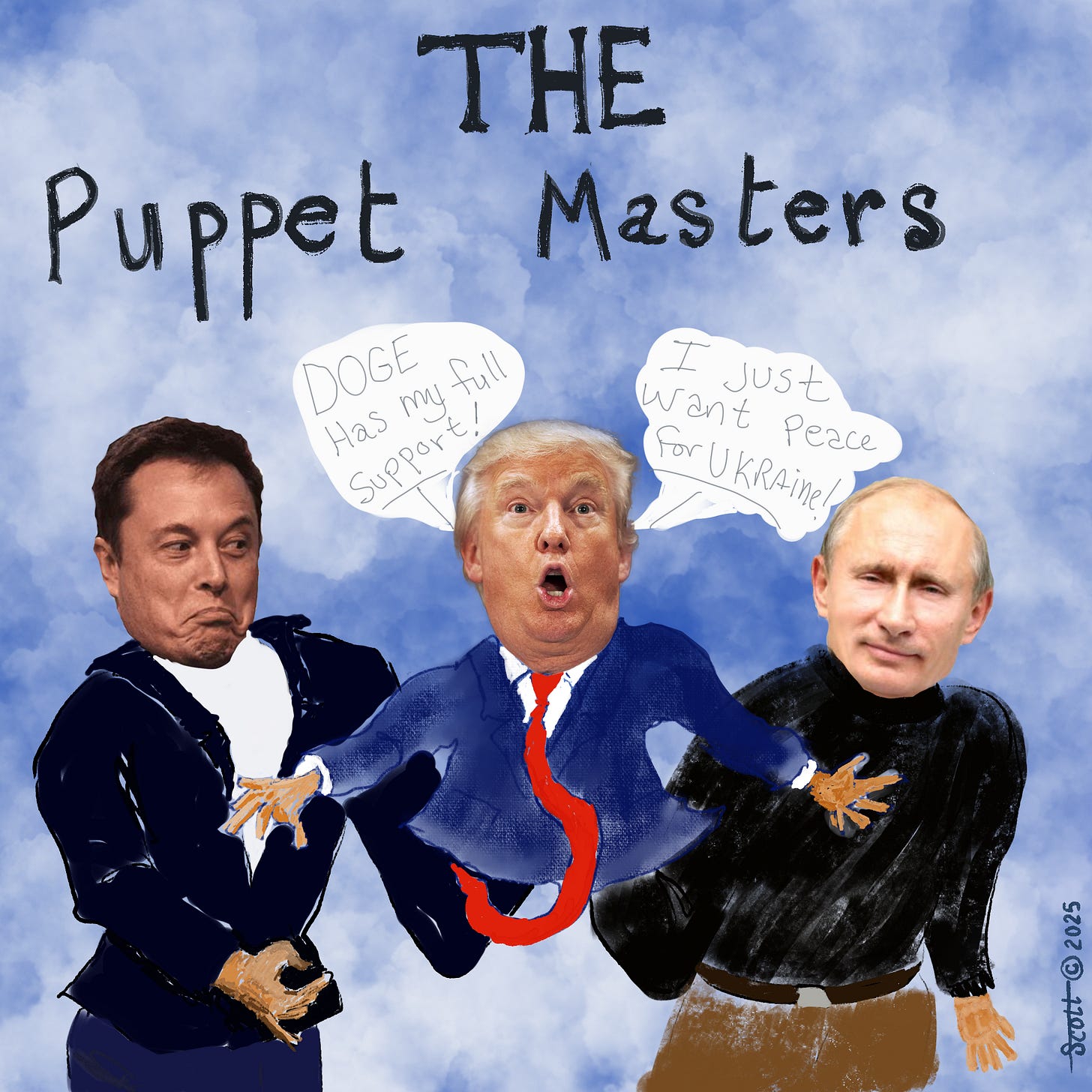 Putin and Musk operate a puppet - Trump