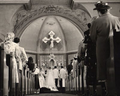 Holy Cross Church Interior 1950 Nunes Wedding