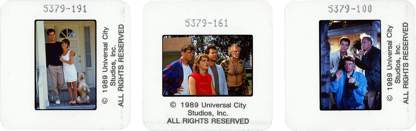 THE 'BURBS slides; photos by Ralph Nelson, courtesy of Universal City Studios, Inc.