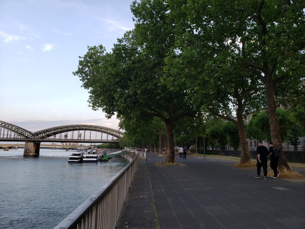 Riverside walk in Cologne Germany