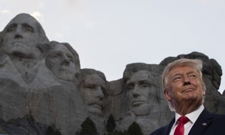 Donald Trump at Mount Rushmore in Keystone, South Dakota, in July 2020.