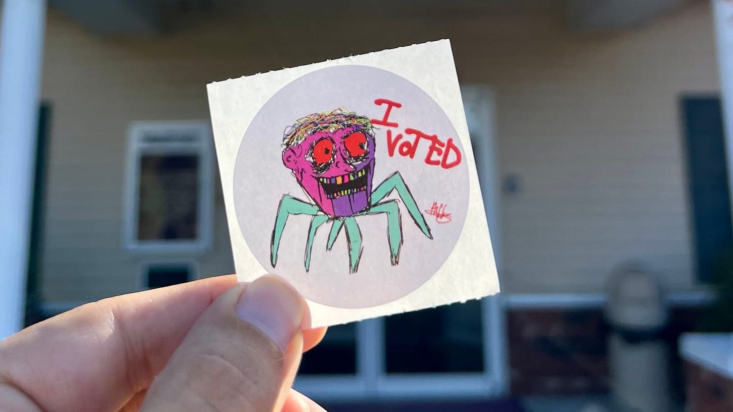Some voters said they chose to vote early so they could ensure they got one of the county's unique stickers, according to the election commissioner.