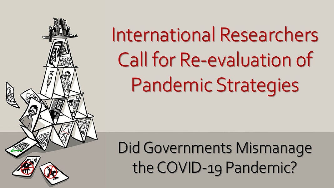 Many of the COVID-19 policies are visually represented as an unstable house of cards 