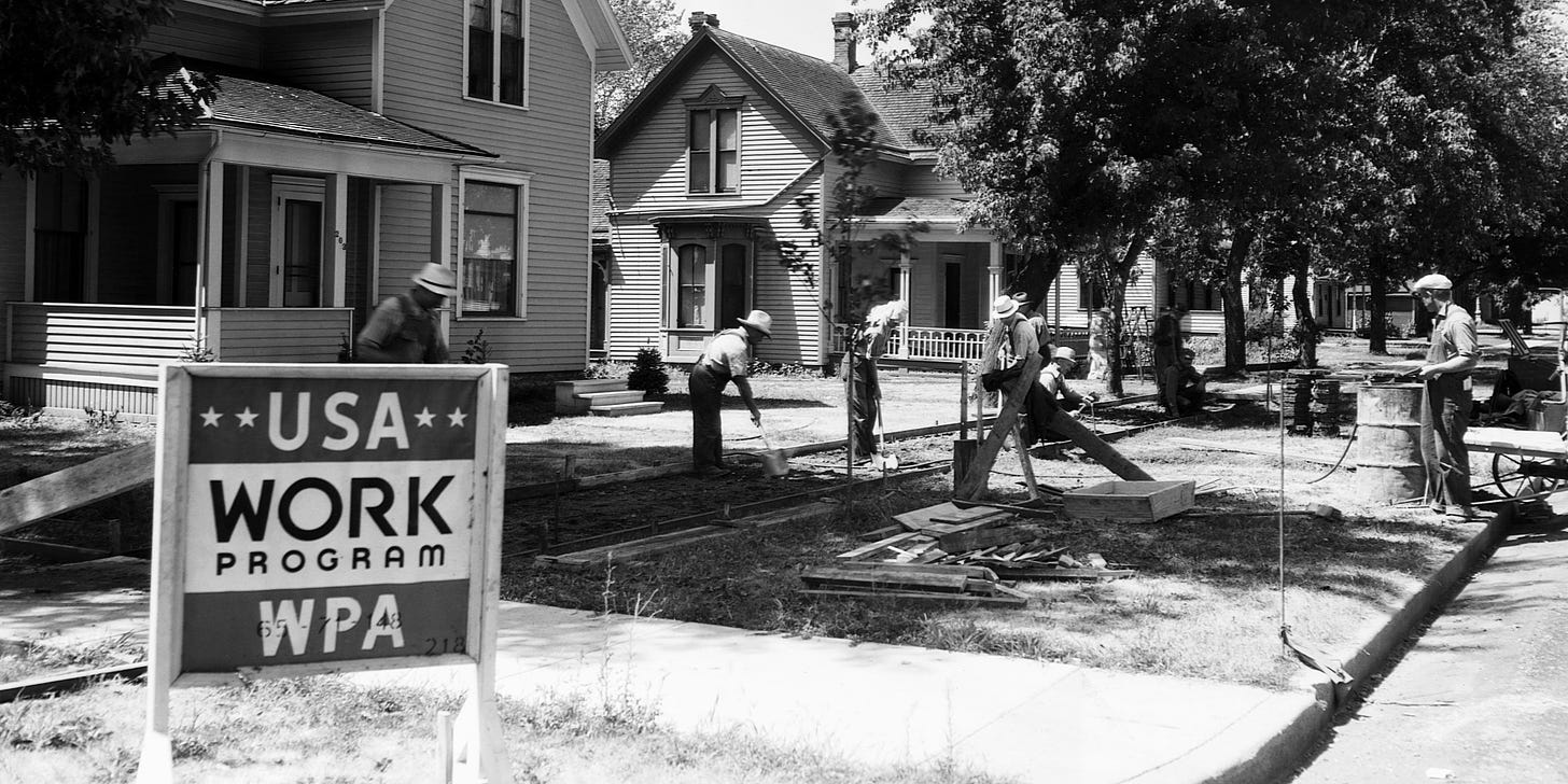 WPA Workers Repairing Sidewalks