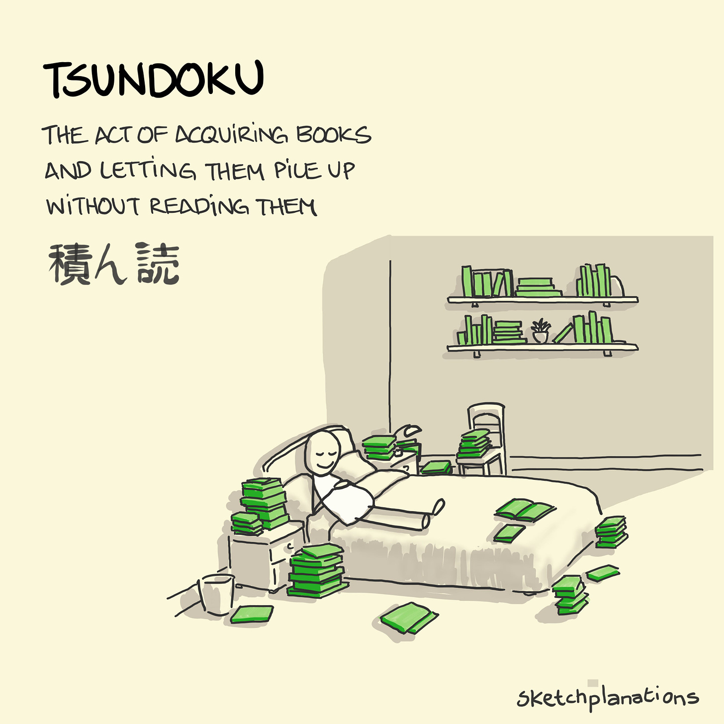 Tsundoku - Sketchplanations
