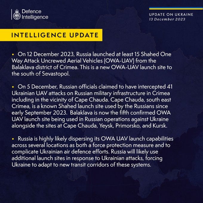 Defence Intelligence Update (13/12/23)