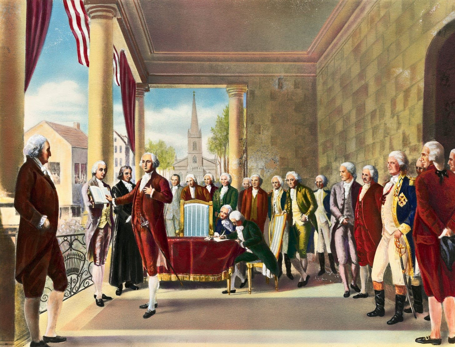 Illustration Of George Washington Taking Oath Of Office | George ...