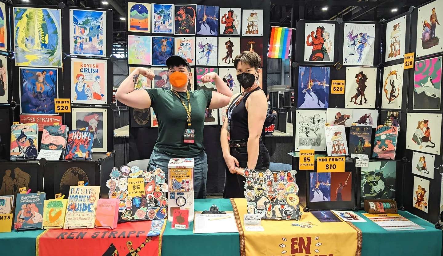 Photo: me and my girlfriend flexing at our table
