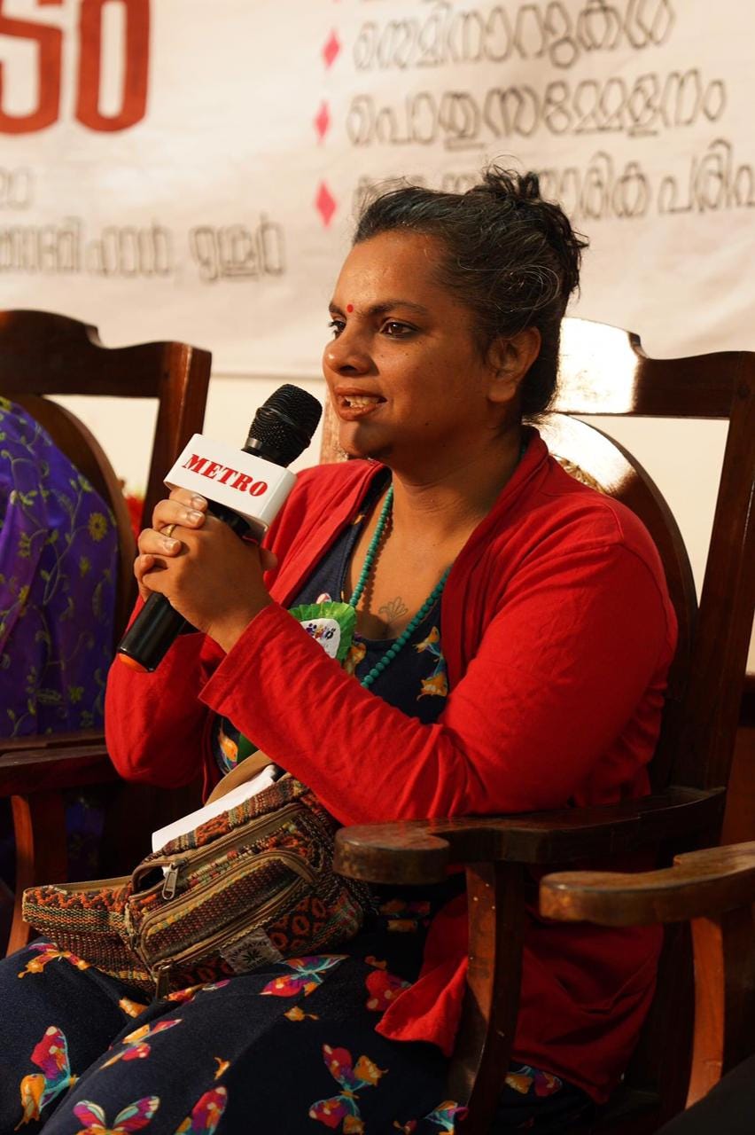 Image of Vanaja co-founder, Gargi Harithakam at a public event