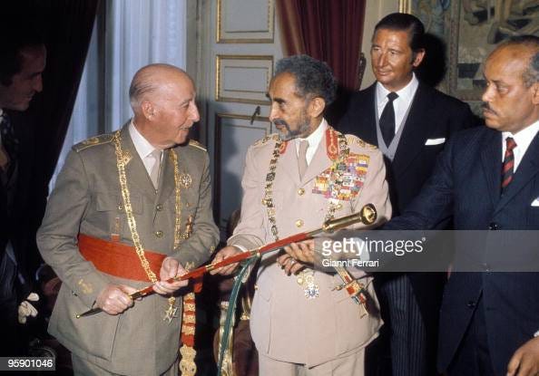 Madrid - Spain - Exchange of gifts during the visit of Haile Selassie ...