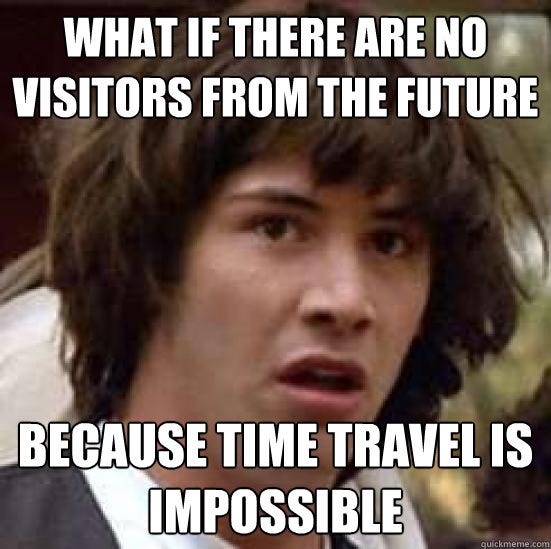 What if there are no visitors from the future because time travel is ...