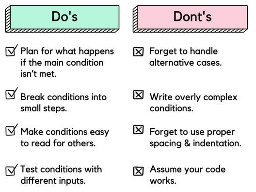 dos and donts conditionals