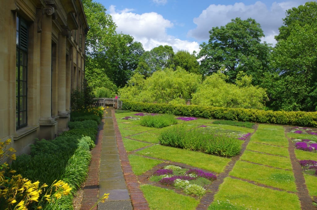 The herb garden - Eltham Palace The herb garden fills a triangular space between the house and the retaining wall above the moat. The herb garden - Eltham Palace The herb garden fills a triangular space between the house and the retaining wall above the moat.