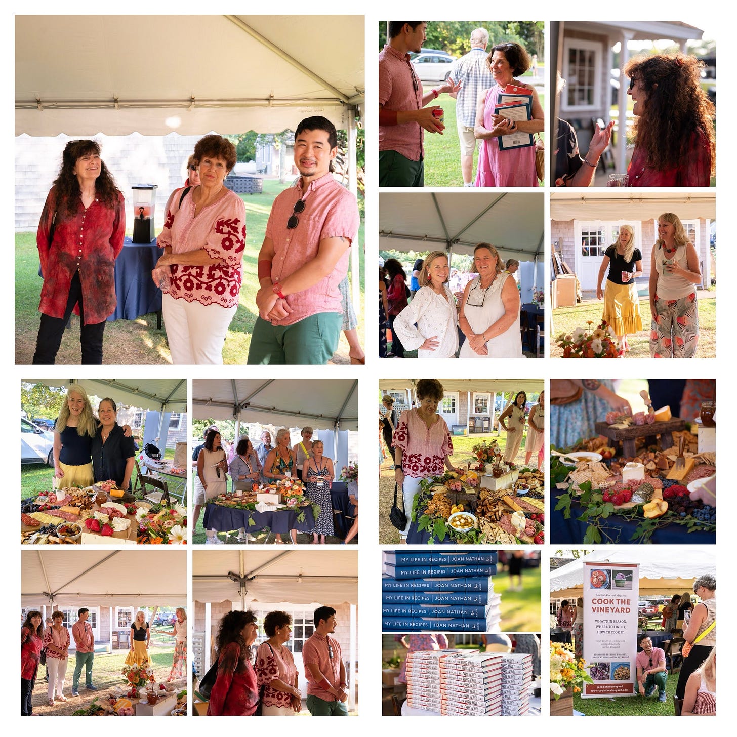 Cook the Vineyard reception at MV Book Festival with Ruth Reichl, Joan Nathan, and Francis Lam; photos by Jeanna Shepard