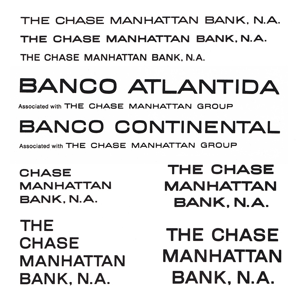 Brownjohn, Chermayeff & Geismar's 1960 corporate typeface for Chase Manhattan