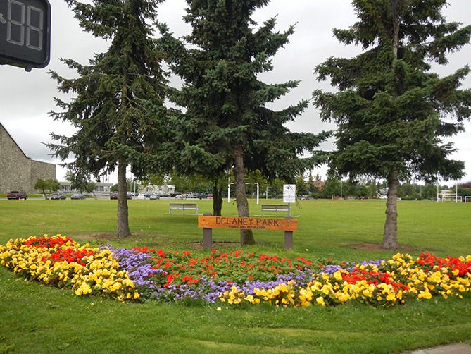 Once a firebreak, now Delaney Park is the largest park in Anchorage, Alaska.