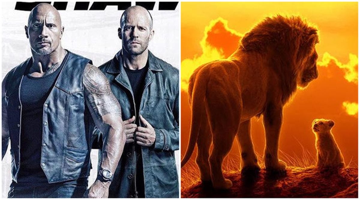 hobbs shaw vs lion king box office winner 2019