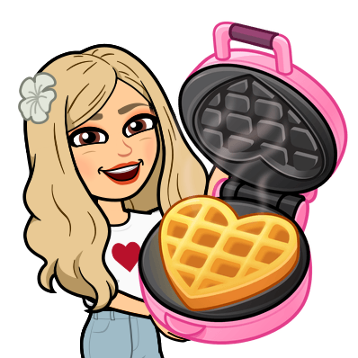 Bitmoji of the author in a heart t-shirt offering up a big ole heart waffle.