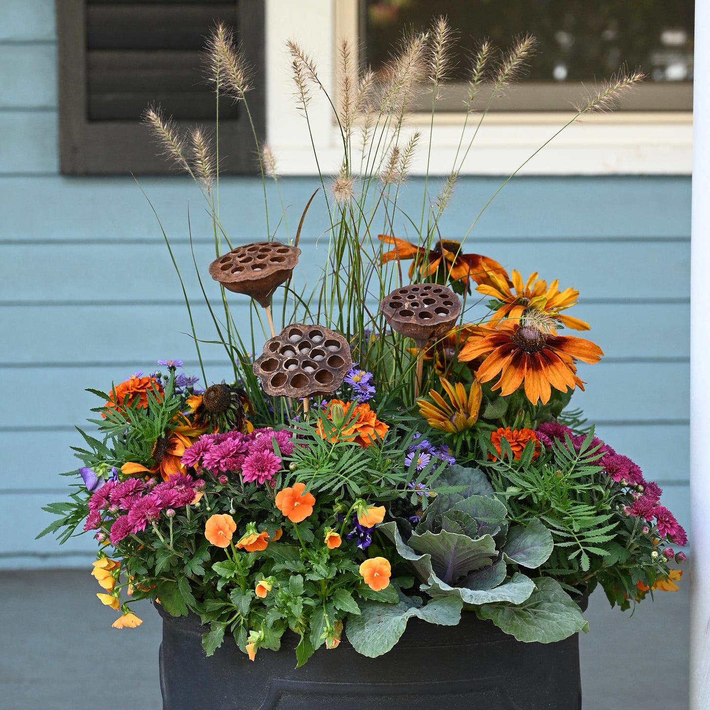 Colorful Fall Flower Container