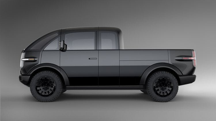 Canoo Pickup Truck Side View