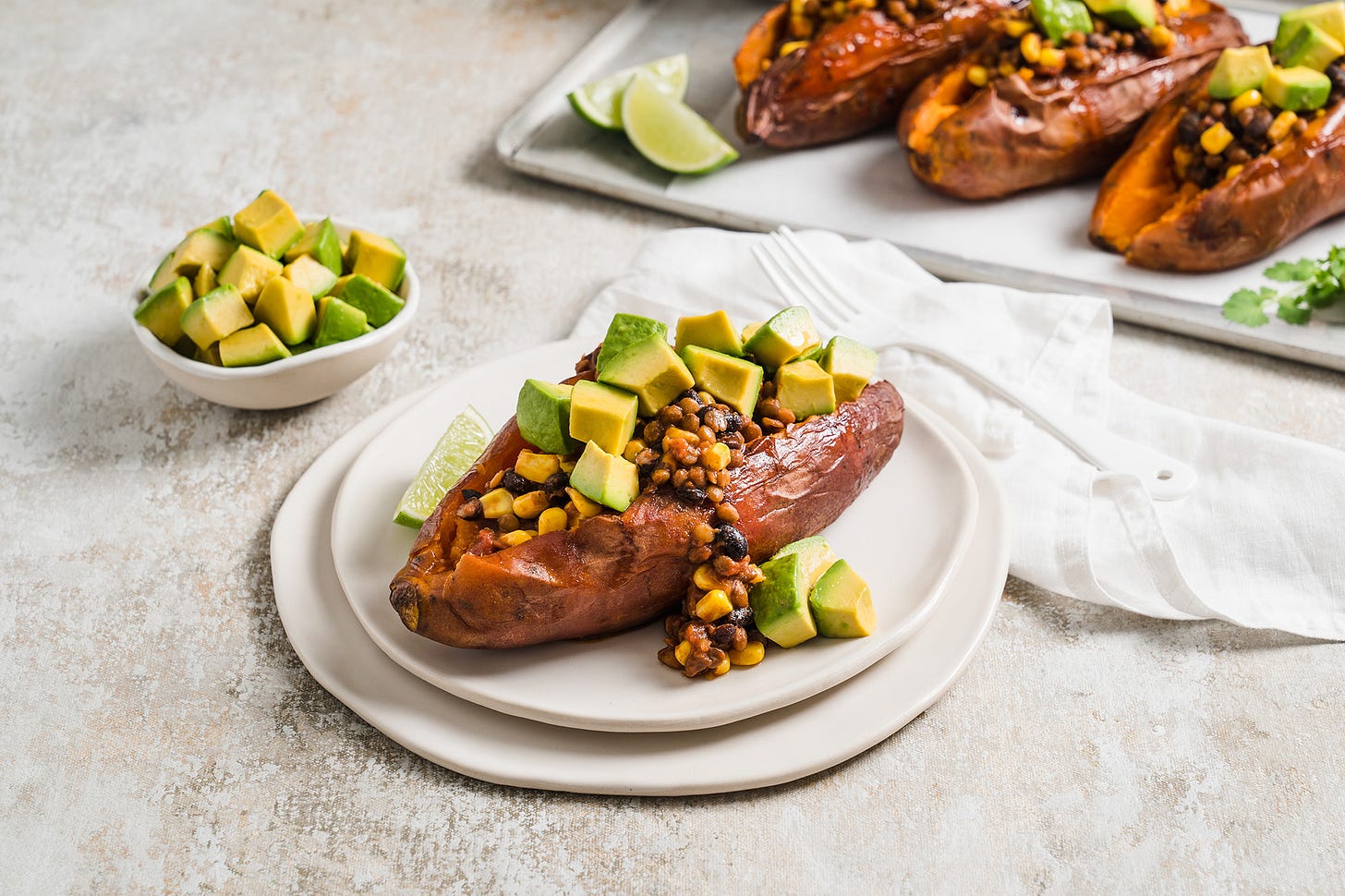 Avocado Sweet Potatoes with Veggie Chilli - Australian Avocados