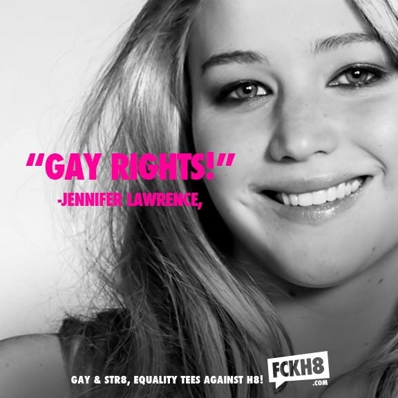 Astounding Beyond Belief — amoyed: Jennifer Lawrence has made gay  marriage...