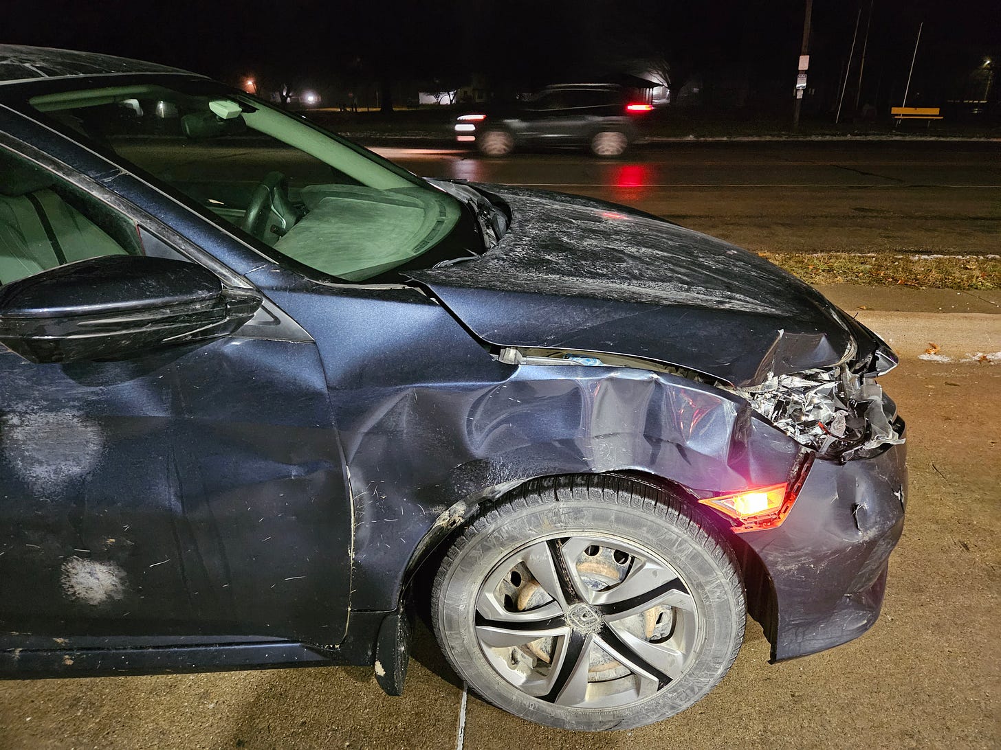 What a deer can do to a car