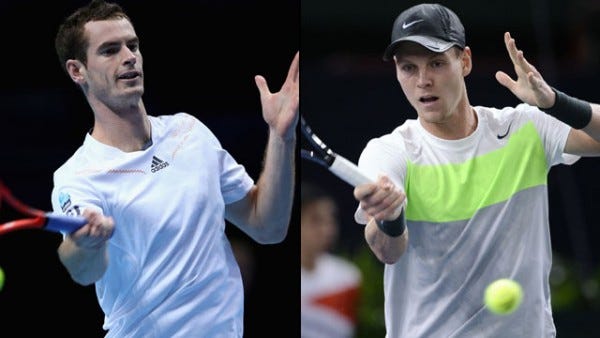 andy murray vs tomas berdych bulge for australian open semi finals 2015 images