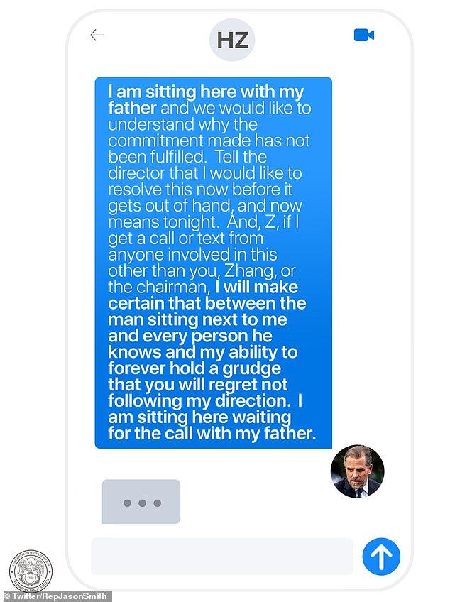 I am sitting here with my father': Hunter Biden's WhatsApp to Chinese  associate | Daily Mail Online