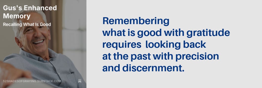 us's story promo plus this caption" Remembering what is good with gratitude, after all, is beneficial for everyone – even after a 40-year lapse. For Gus, that means looking back at the past with discernment."